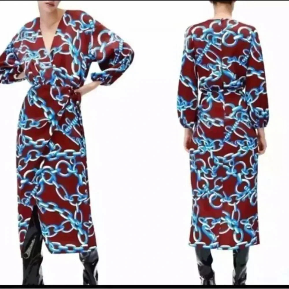 ZARA WOMAN NWT AW21 PRINTED CHAINS
MIDI DRESS8339/170